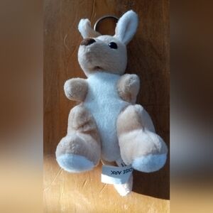 Cuddly Kangaroo Plush Toy for Small Pets - Cream and White